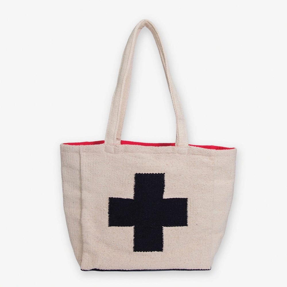 Ink + Alloy Tote/Bag/Purse Black white Cross Woven NWOT